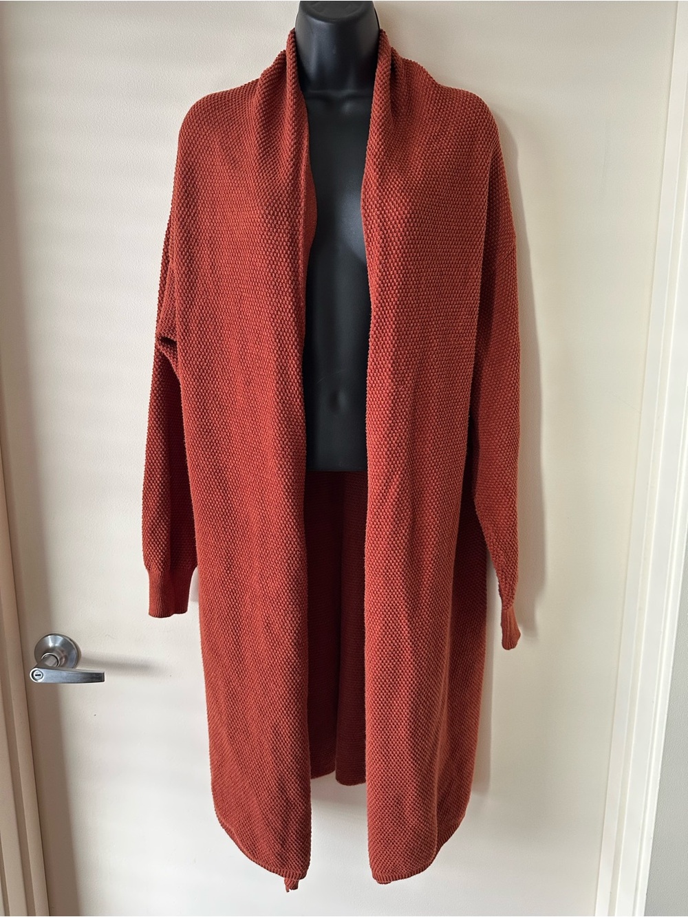 Free People FP Beach 100% Cotton Waffle Knit Cardigan Brown XS